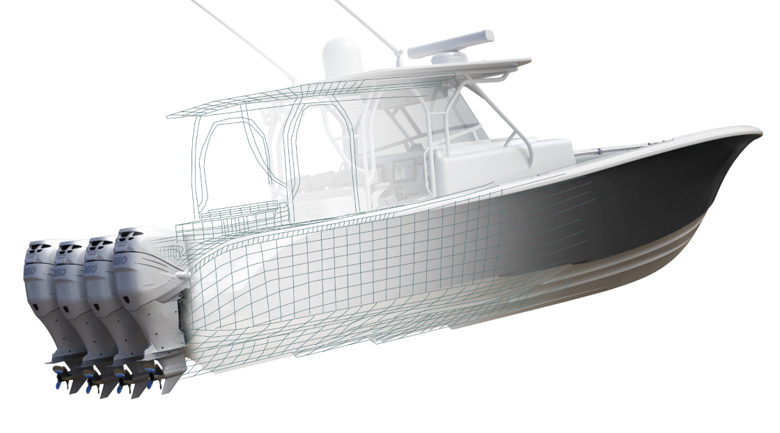 Triple Suzuki Outboard Motors on a Center Console